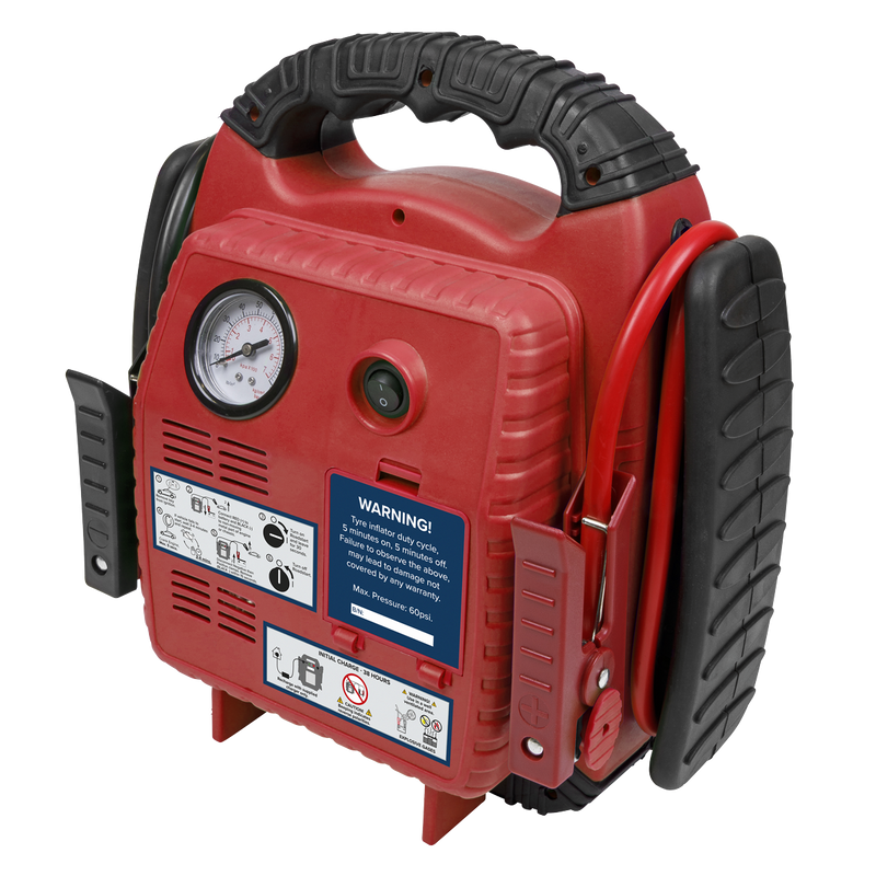 Sealey RS132 RoadStart® 12V Emergency Jump Starter with Air Compressor 900 Peak Amps - additional view 5