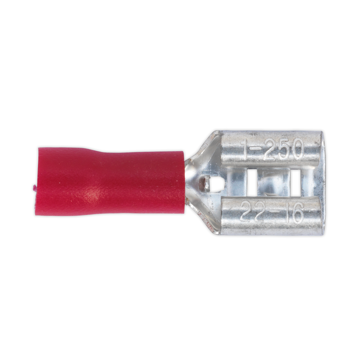 Sealey RT21 Push-On Female Terminal 6.3mm, Red - Pack of 100