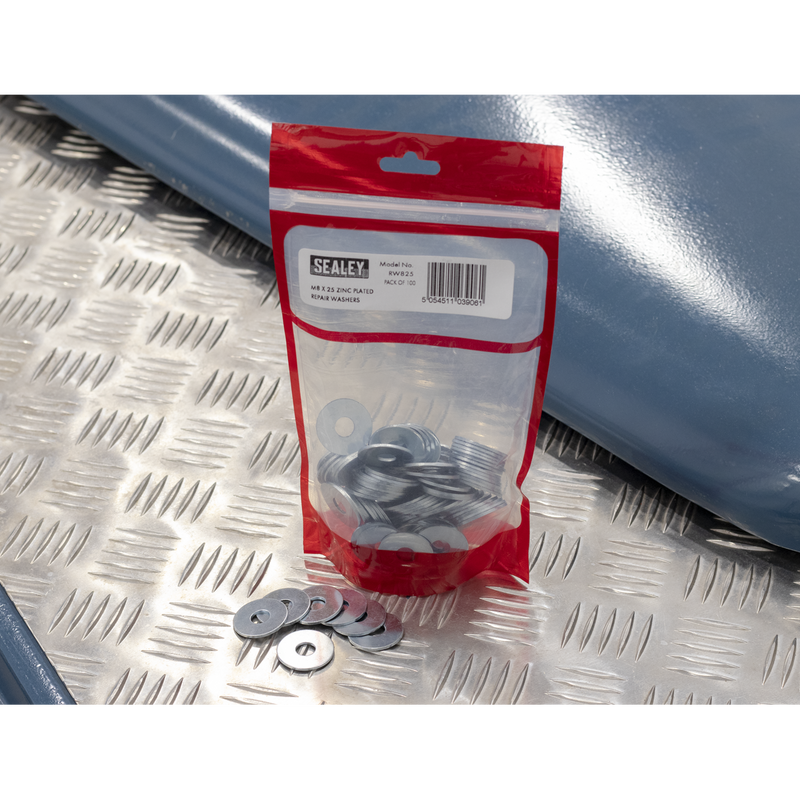 Sealey RW825 Zinc Plated Repair Washer M8 x 25mm - Pack of 100 - additional view 3