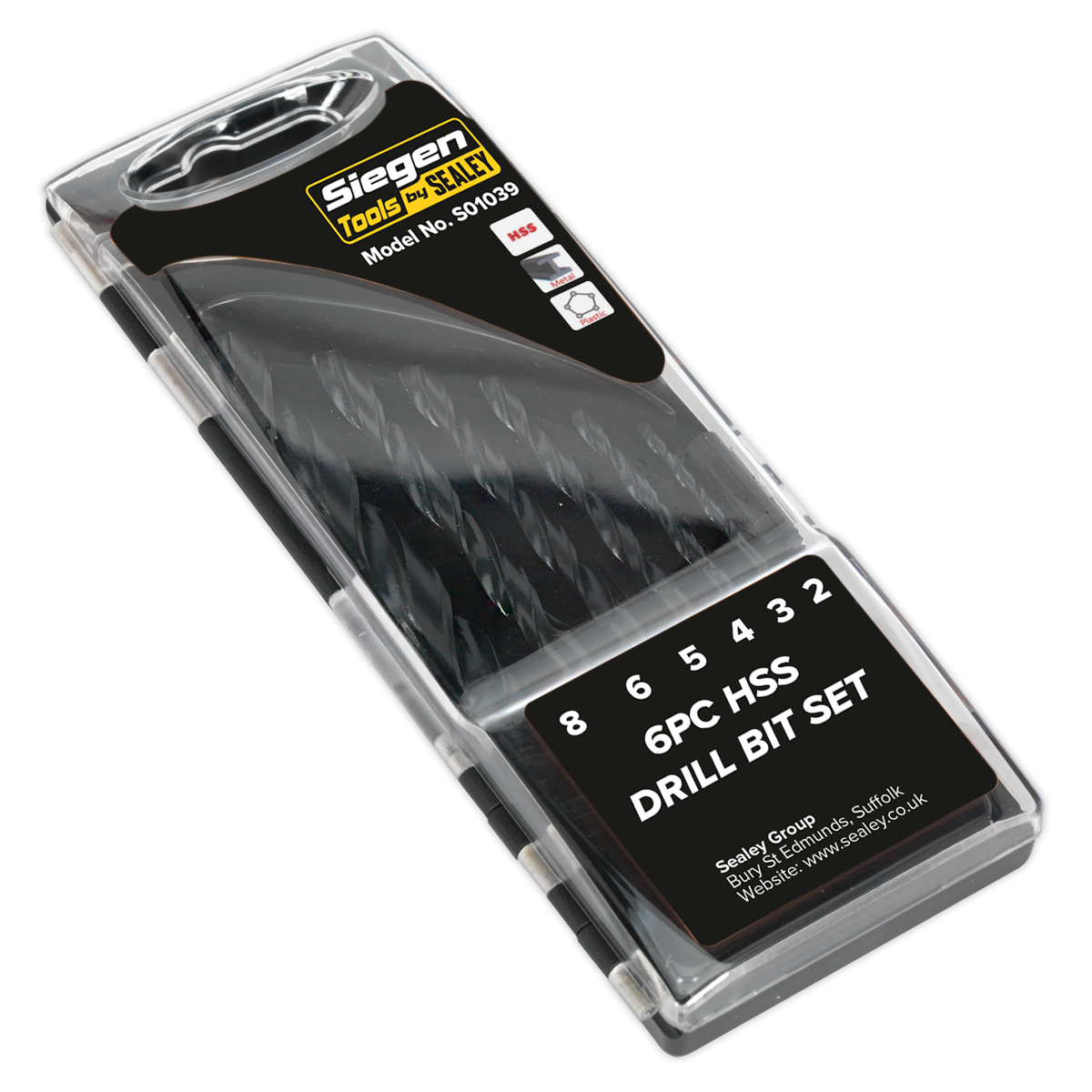 Sealey S01039 Siegen HSS Drill Bit Set 6pc - DIN 338 - additional view 3