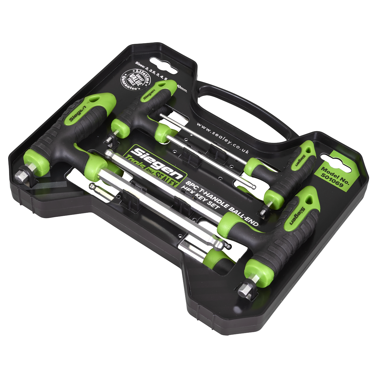 Sealey S01069 Siegen T-Handle Ball-End Hex Key Set 8pc - additional view 4