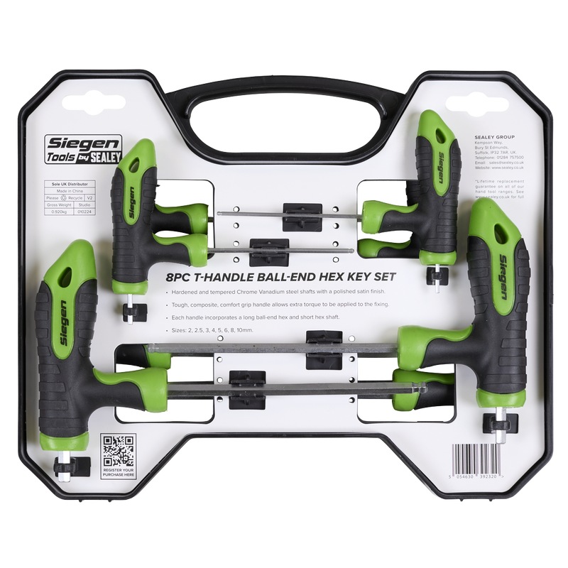 Sealey S01069 Siegen T-Handle Ball-End Hex Key Set 8pc - additional view 8