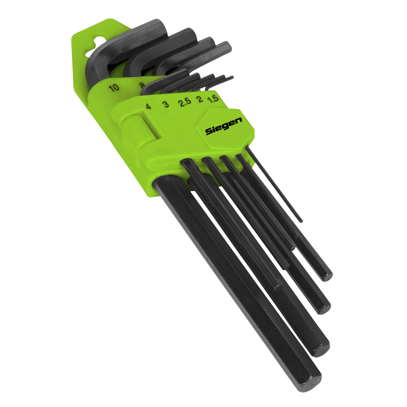 Sealey S01091 Siegen Long Hex Key Set 9pc