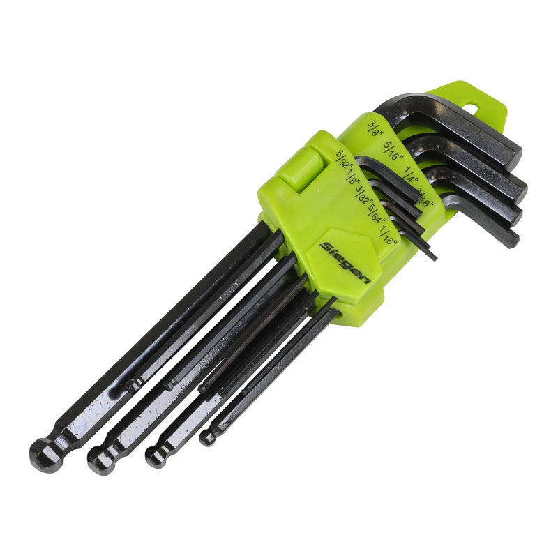 Sealey S01098 Siegen Imperial Long Ball-End Hex Key Set 9pc - additional view 2