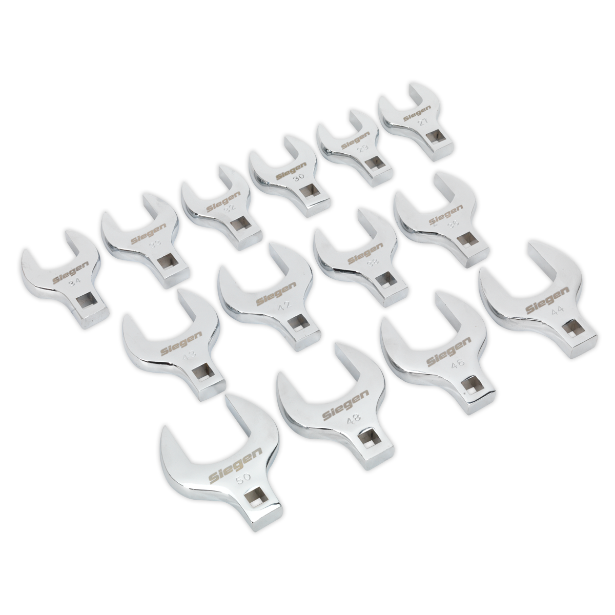 Sealey S01109 Siegen Crow's Foot Open End Spanner Set 1/2"Sq Drive 14pc
