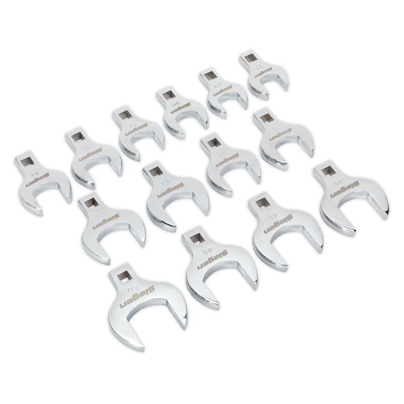 Sealey S01109 Siegen Crow's Foot Open End Spanner Set 1/2"Sq Drive 14pc - additional view 3