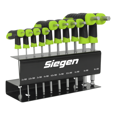 Sealey S01150 Siegen T-Handle Ball-End Hex Key Set 10pc