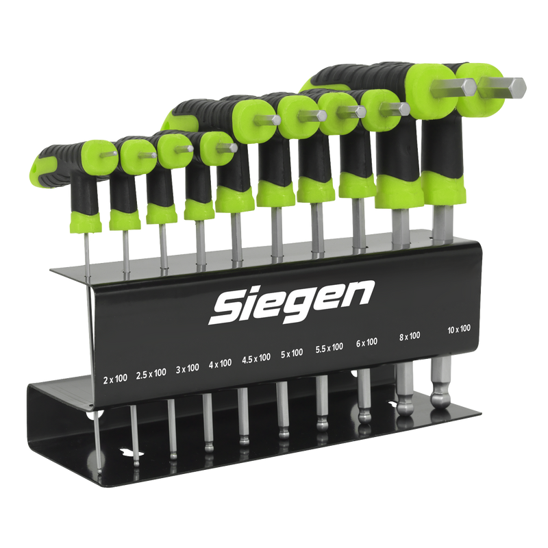 Sealey S01150 Siegen T-Handle Ball-End Hex Key Set 10pc
