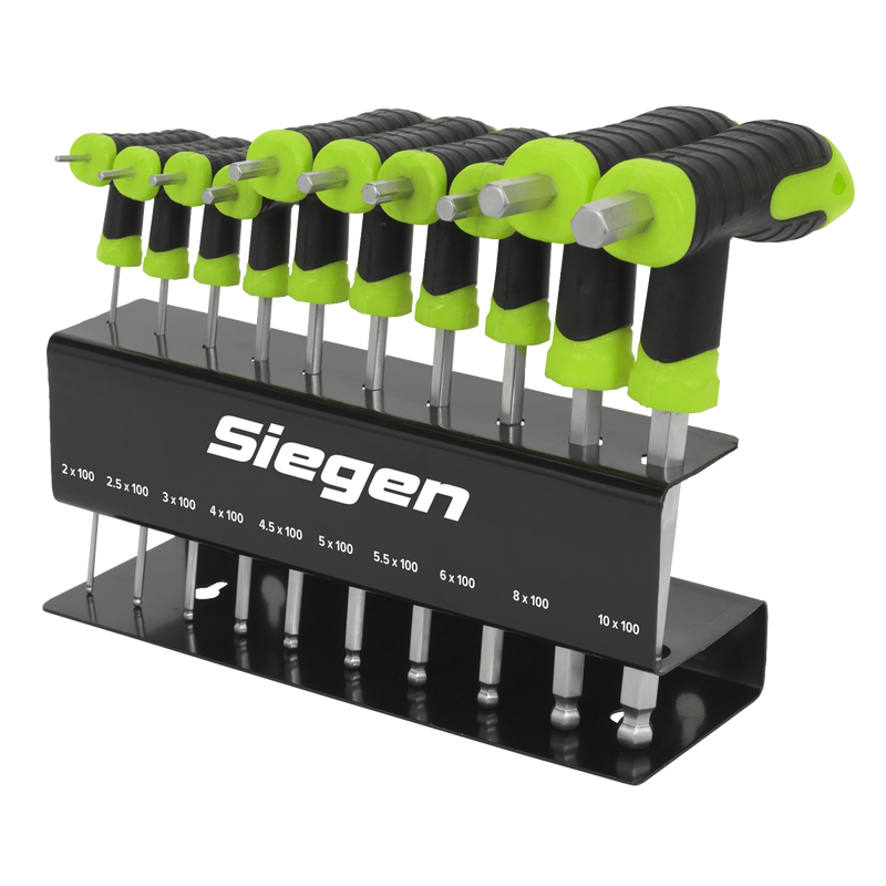 Sealey S01150 Siegen T-Handle Ball-End Hex Key Set 10pc - additional view 5