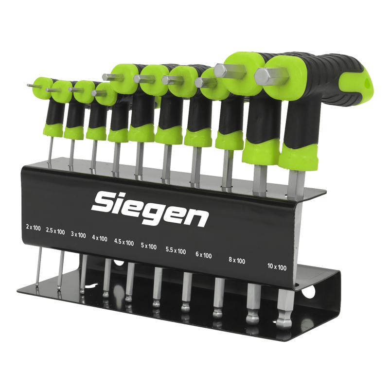 Sealey S01150 Siegen T-Handle Ball-End Hex Key Set 10pc - additional view 3