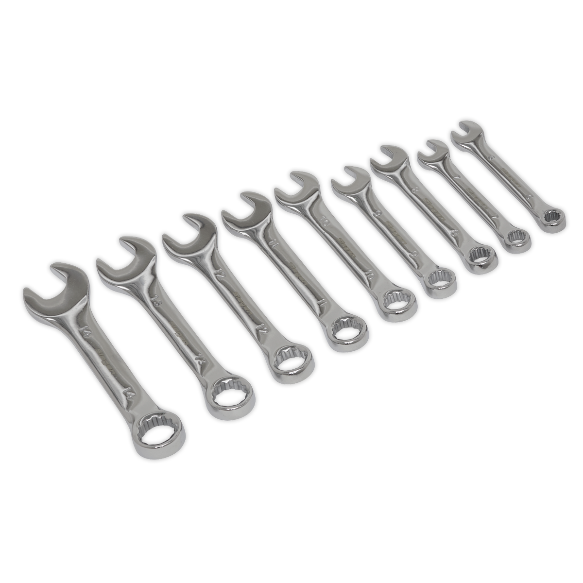 Sealey S01157 Siegen Stubby Combination Spanner Set 9pc