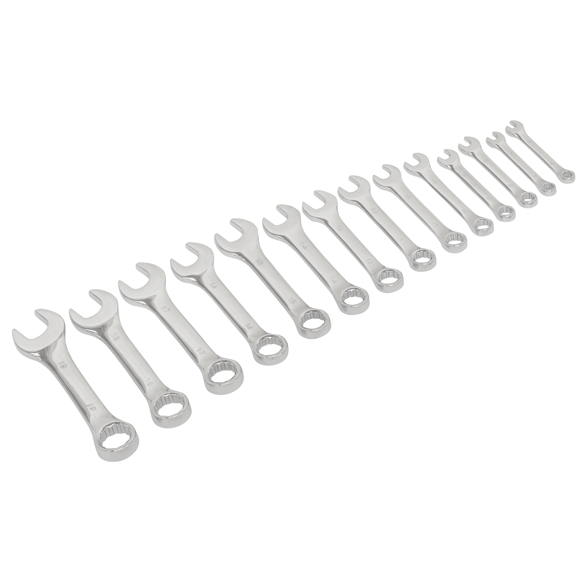 Sealey S01232 Siegen Stubby Combination Spanner Set 14pc - additional view 3
