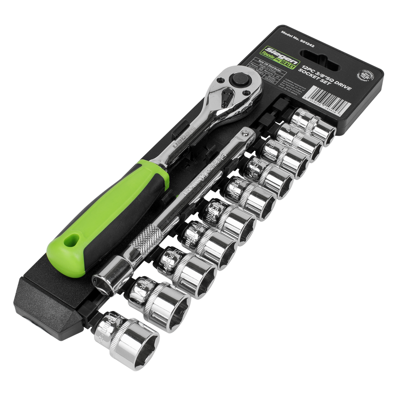 Sealey S01242 Siegen Socket Set 3/8"Sq Drive 12pc - additional view 4