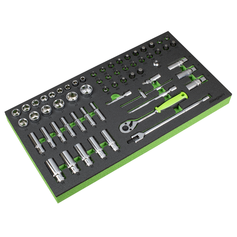 Sealey S01270 Siegen Socket Set with Tool Tray 3/8"Sq Drive 62pc