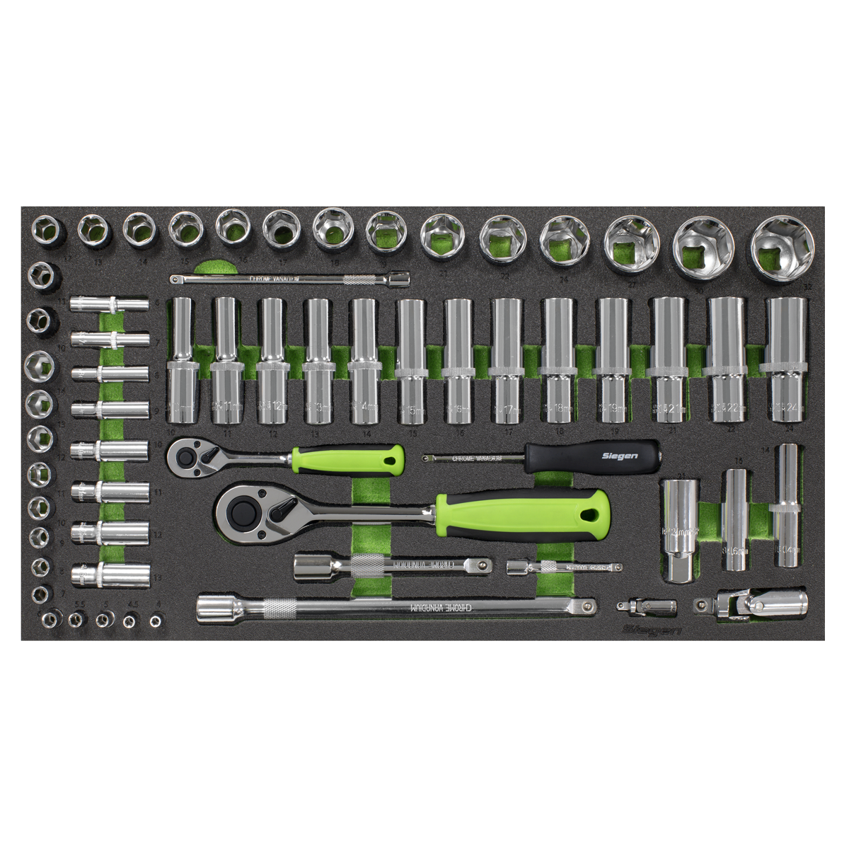 Sealey S01271 Siegen Socket Set with Tool Tray 1/4" & 1/2"Sq Drive 62pc - additional view 7