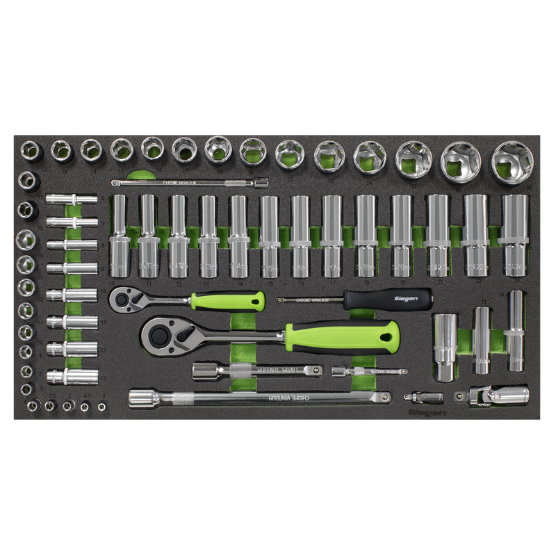 Sealey S01271 Siegen Socket Set with Tool Tray 1/4" & 1/2"Sq Drive 62pc - additional view 7
