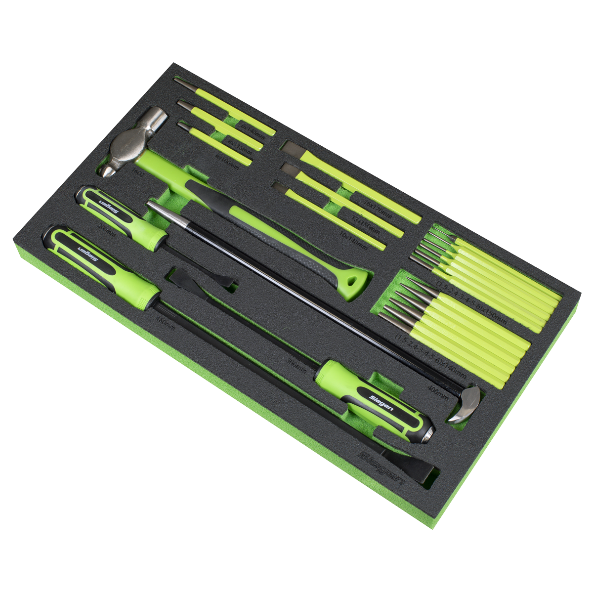 Sealey S01279 Siegen Pry Bar, Hammer & Punch Set with Tool Tray 23pc - additional view 2