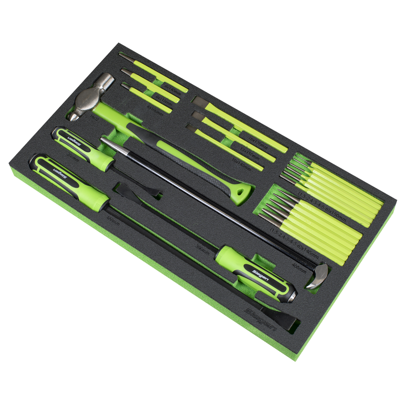 Sealey S01279 Siegen Pry Bar, Hammer & Punch Set with Tool Tray 23pc - additional view 2