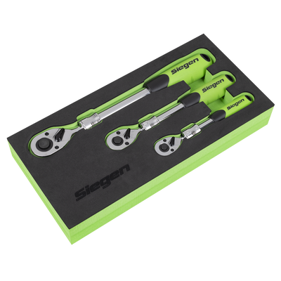 Sealey S01285 Siegen Extendable Ratchet Wrench Set 3pc