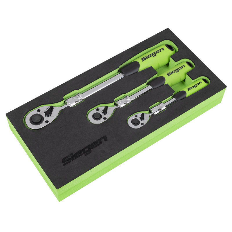 Sealey S01285 Siegen Extendable Ratchet Wrench Set 3pc