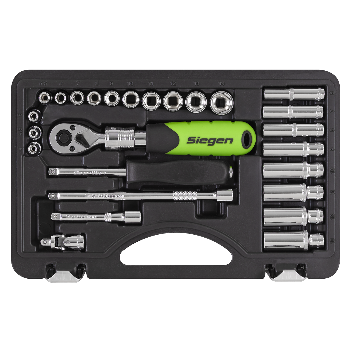 Sealey S01286 Siegen Extendable Ratchet Socket Set 1/4"Sq Drive 26pc - additional view 8
