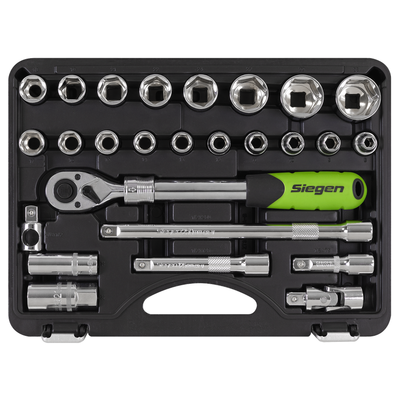 Sealey S01288 Siegen Extendable Ratchet Socket Set 1/2"Sq Drive 26pc - additional view 3