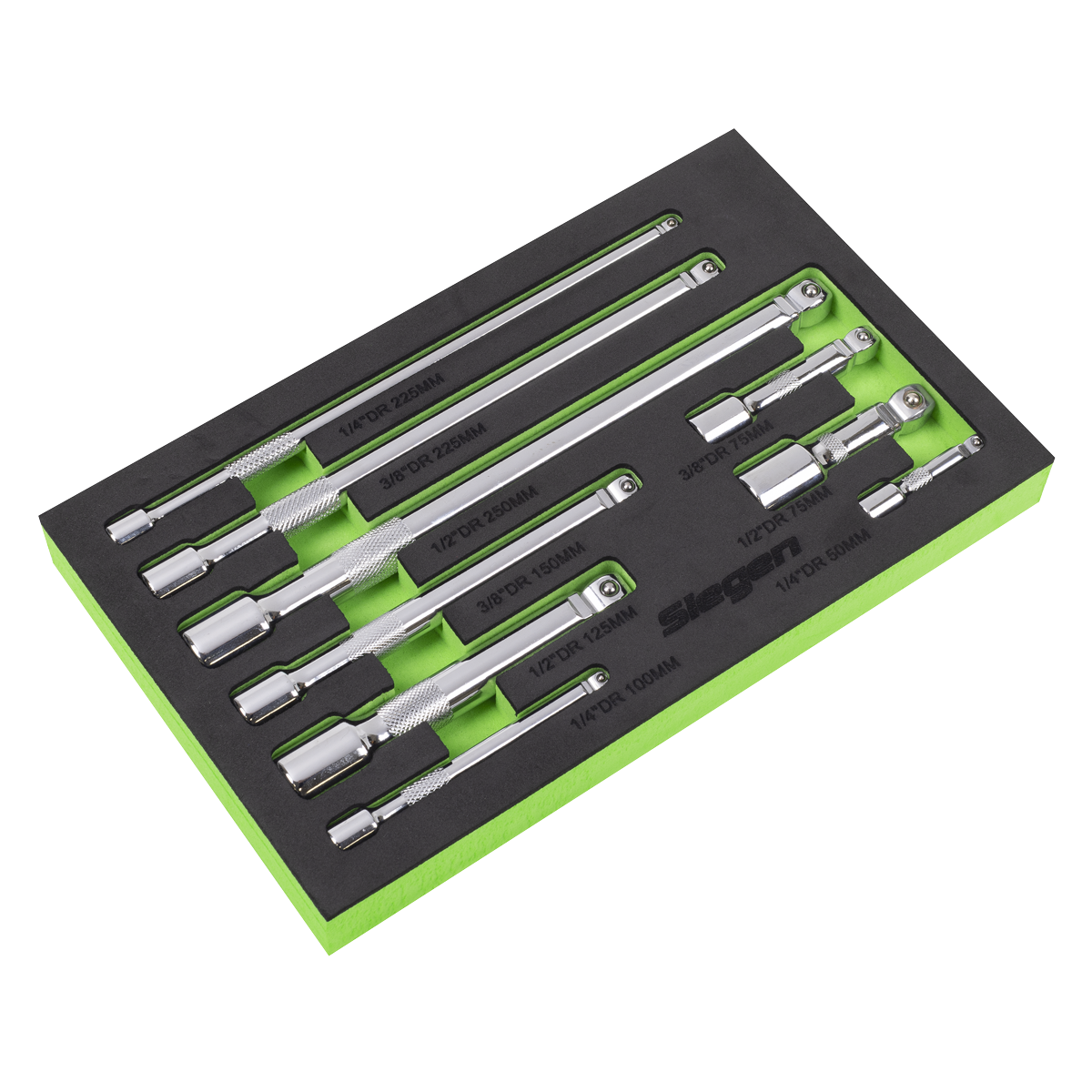 Sealey S01292 Extension Bar Set 1/4", 3/8" & 1/2"Sq Drive 9pc