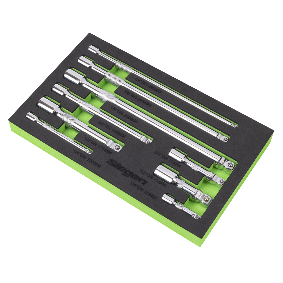 Sealey S01292 Extension Bar Set 1/4", 3/8" & 1/2"Sq Drive 9pc - additional view 2