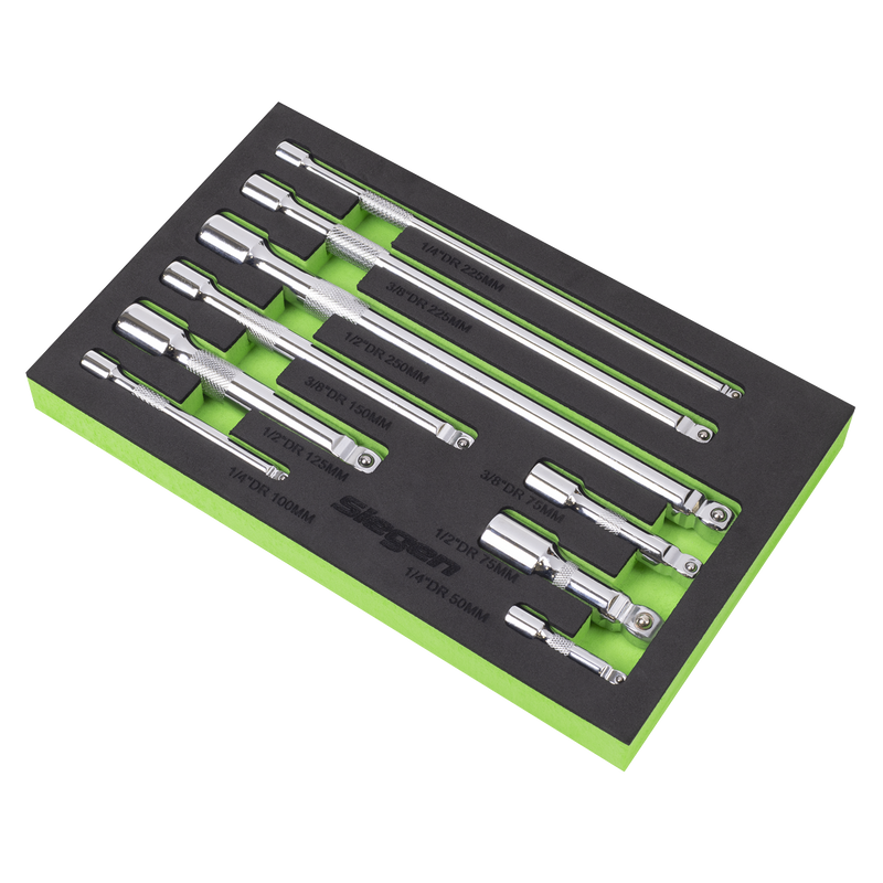 Sealey S01292 Extension Bar Set 1/4", 3/8" & 1/2"Sq Drive 9pc - additional view 2
