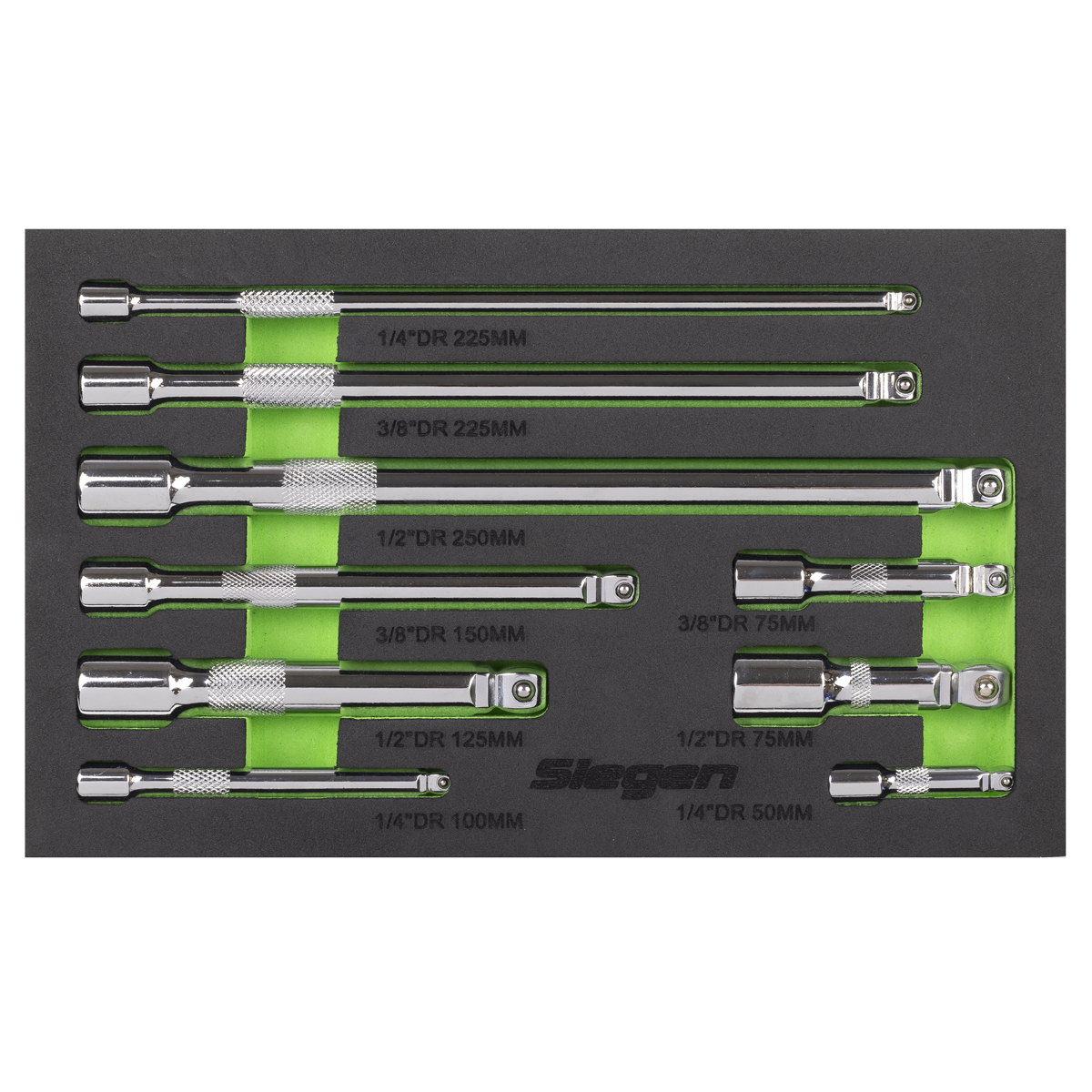 Sealey S01292 Extension Bar Set 1/4", 3/8" & 1/2"Sq Drive 9pc - additional view 3
