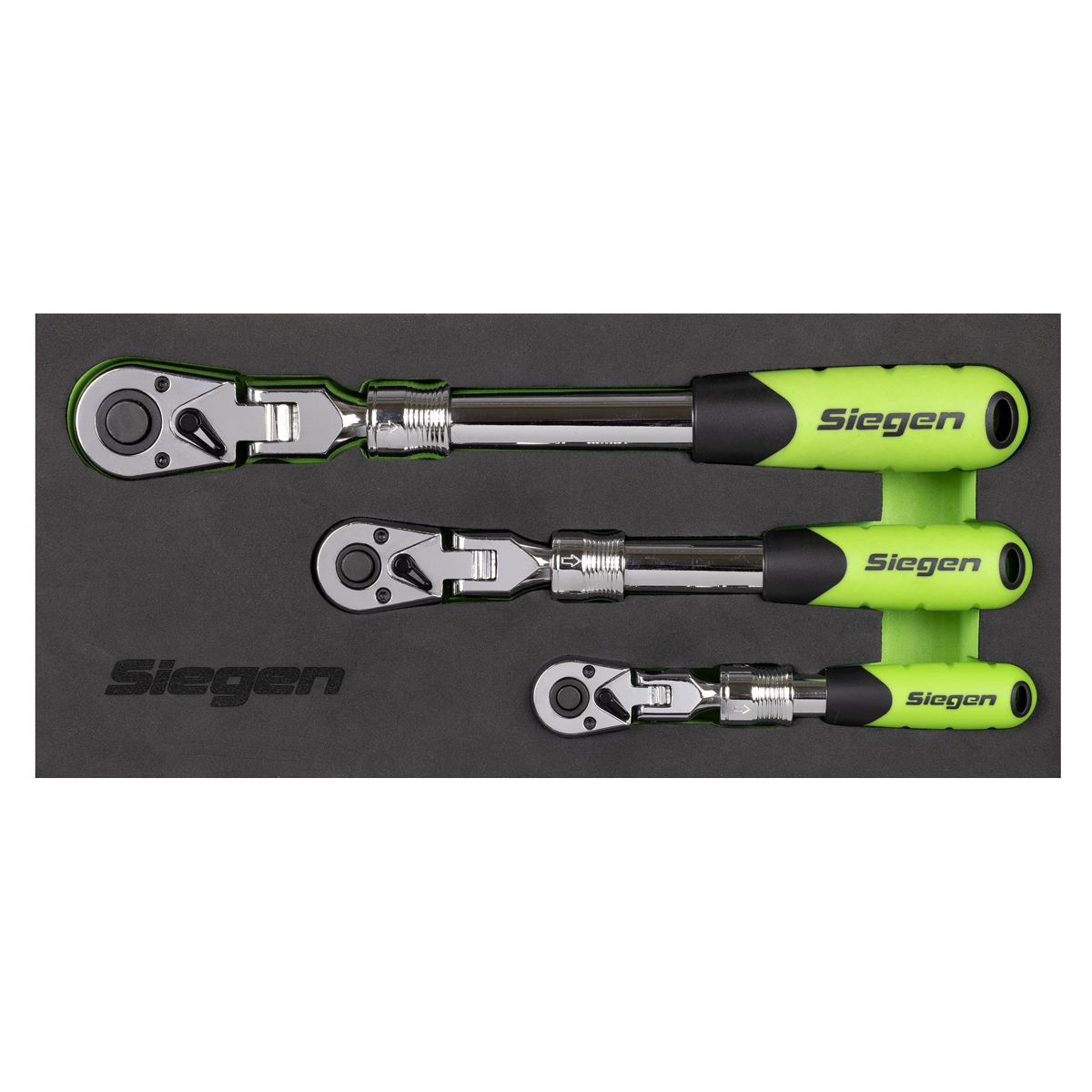 Sealey S01297 Siegen Extendable Flexi-Head Ratchet Wrench Set 3pc - additional view 2