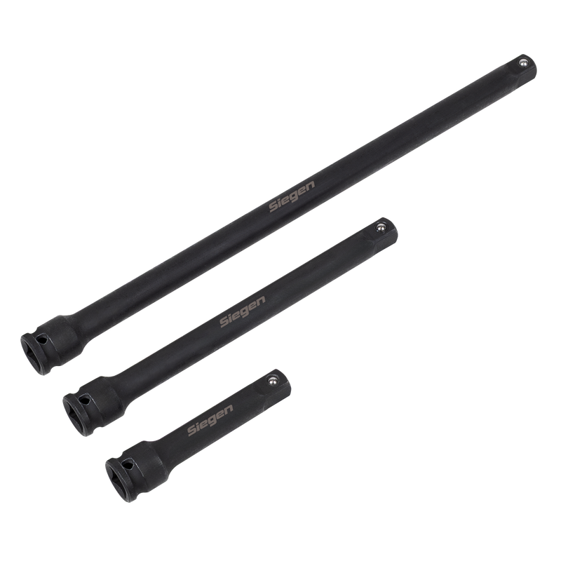 Sealey S01321 Siegen Impact Extension Bar Set 3/8"Sq Drive 3pc