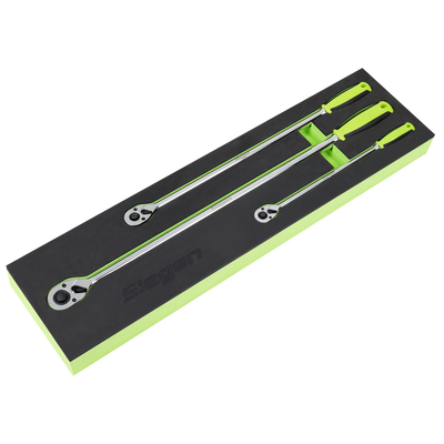 Sealey S01332 Extra-Long Ratchet Wrench Set 3pc