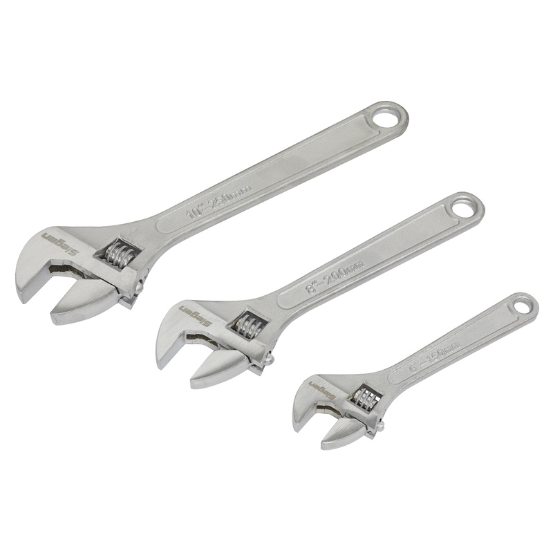 Sealey S0448 Siegen Adjustable Wrench Set 3pc