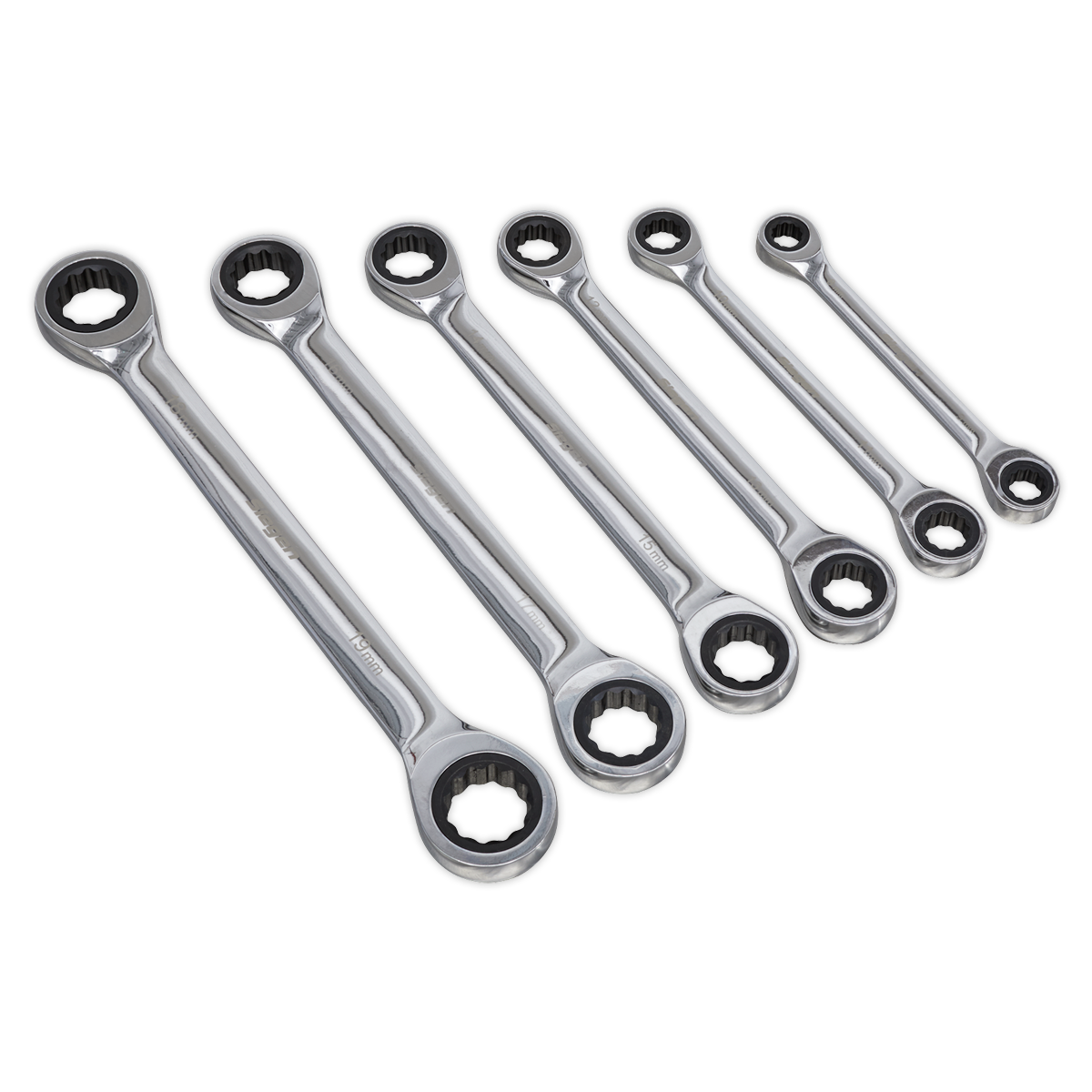Sealey S0636 Siegen Double End Ratchet Ring Spanner Set 6pc