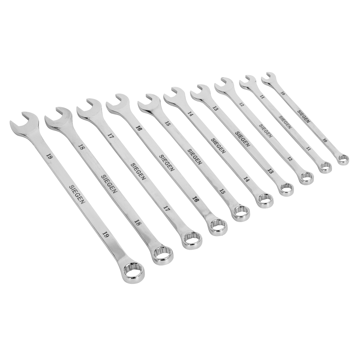 Sealey S0832 Siegen Extra-Long Combination Spanner Set 10pc - additional view 2
