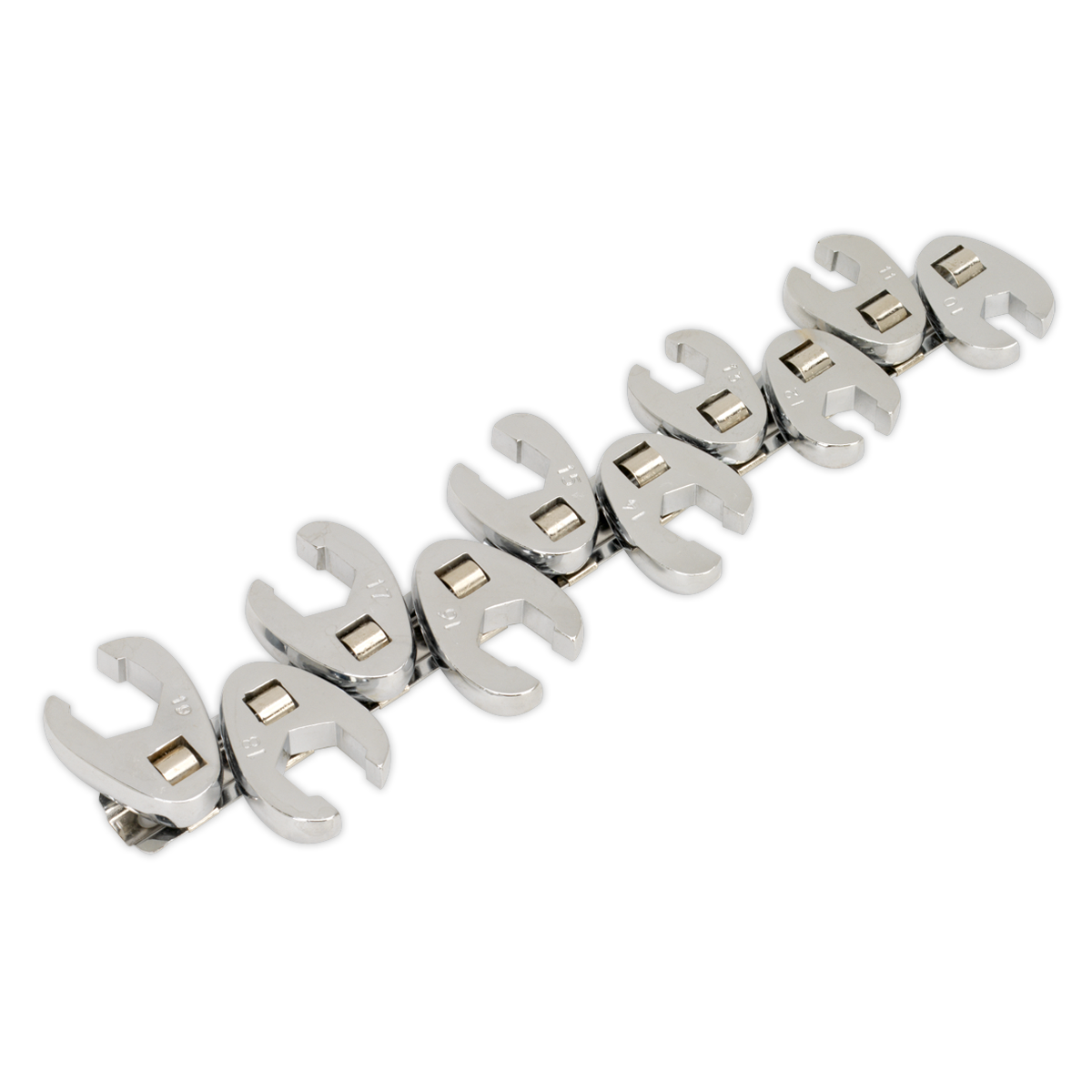 Sealey S0845 Siegen Flare Nut Crow's Foot Wrench Set 3/8"Sq Drive 10pc