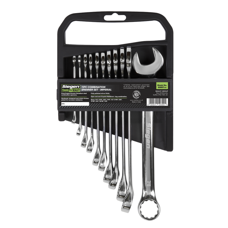 Sealey S0857 Siegen Imperial Combination Spanner Set 11pc - additional view 3