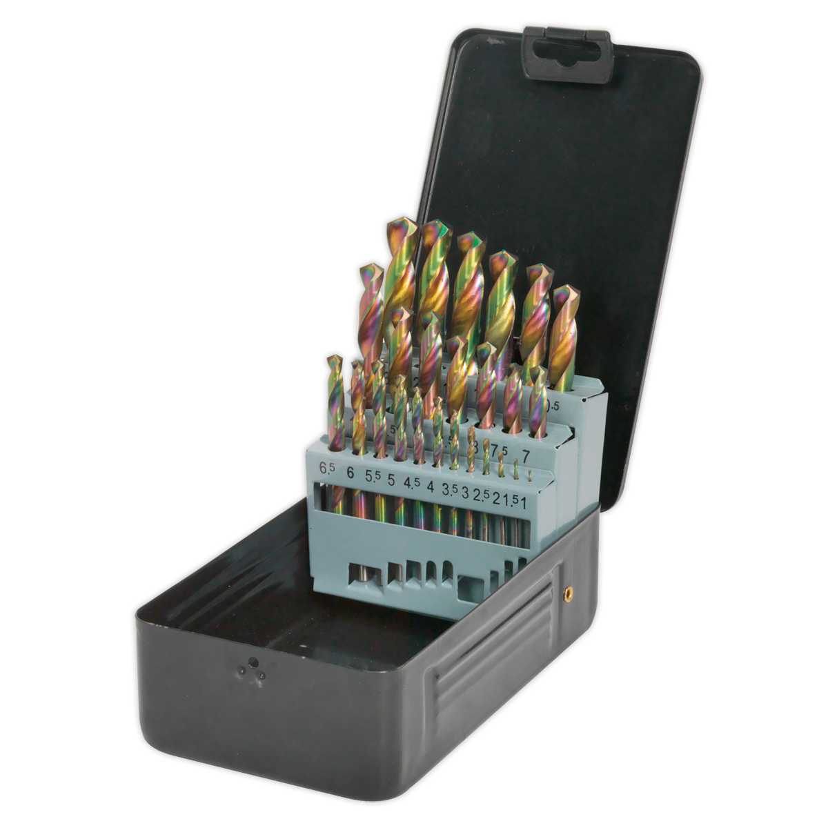 Sealey S0938 Siegen HSS Edge Ground Drill Bit Set 25pc - DIN 338 - additional view 2