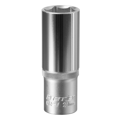 Sealey S1221D Premier Deep Socket 1/2"Sq Drive 21mm
