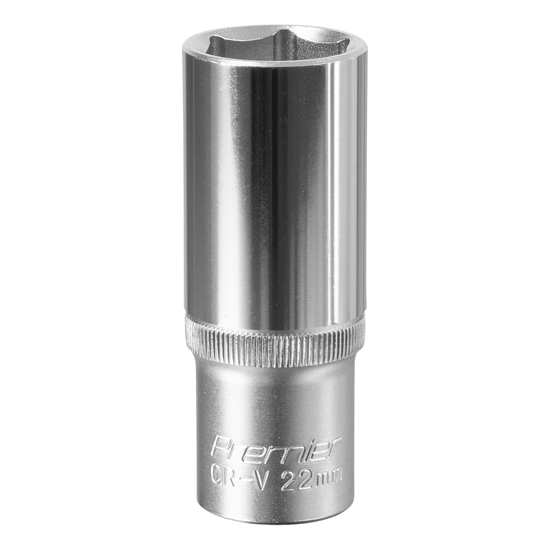 Sealey S1222D Premier Deep Socket 1/2"Sq Drive 22mm