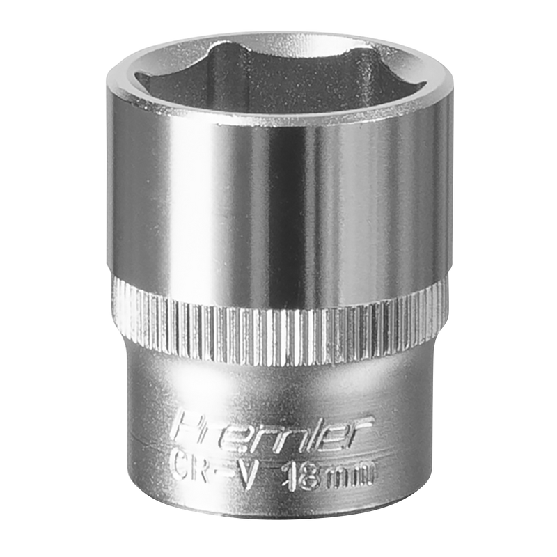 Sealey S3818 Premier Socket 3/8"Sq Drive 18mm