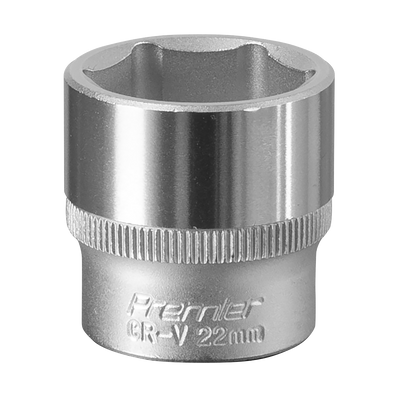Sealey S3822 Premier Socket 3/8"Sq Drive 22mm
