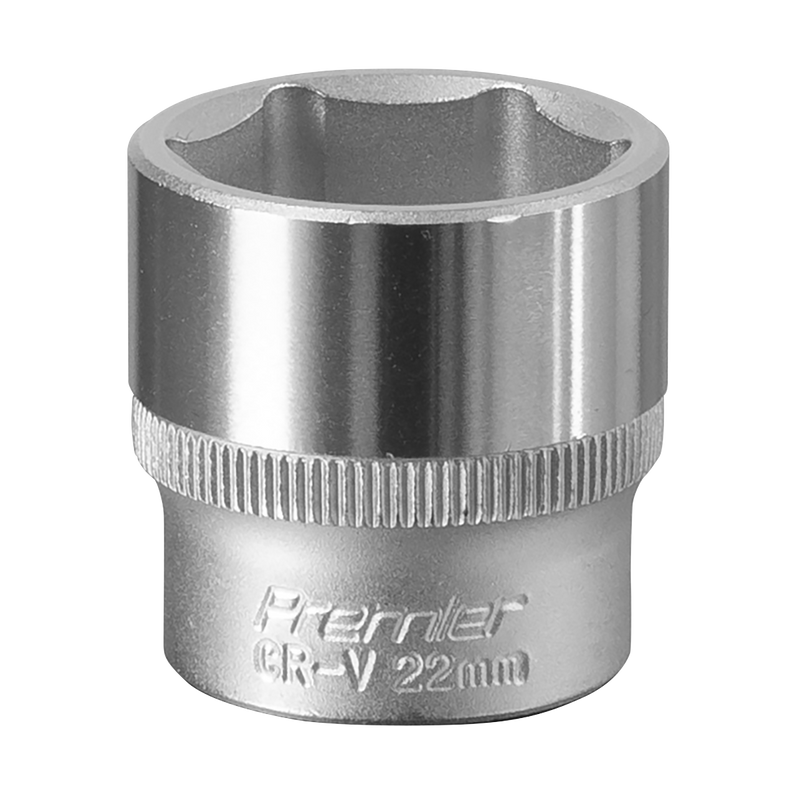 Sealey S3822 Premier Socket 3/8"Sq Drive 22mm
