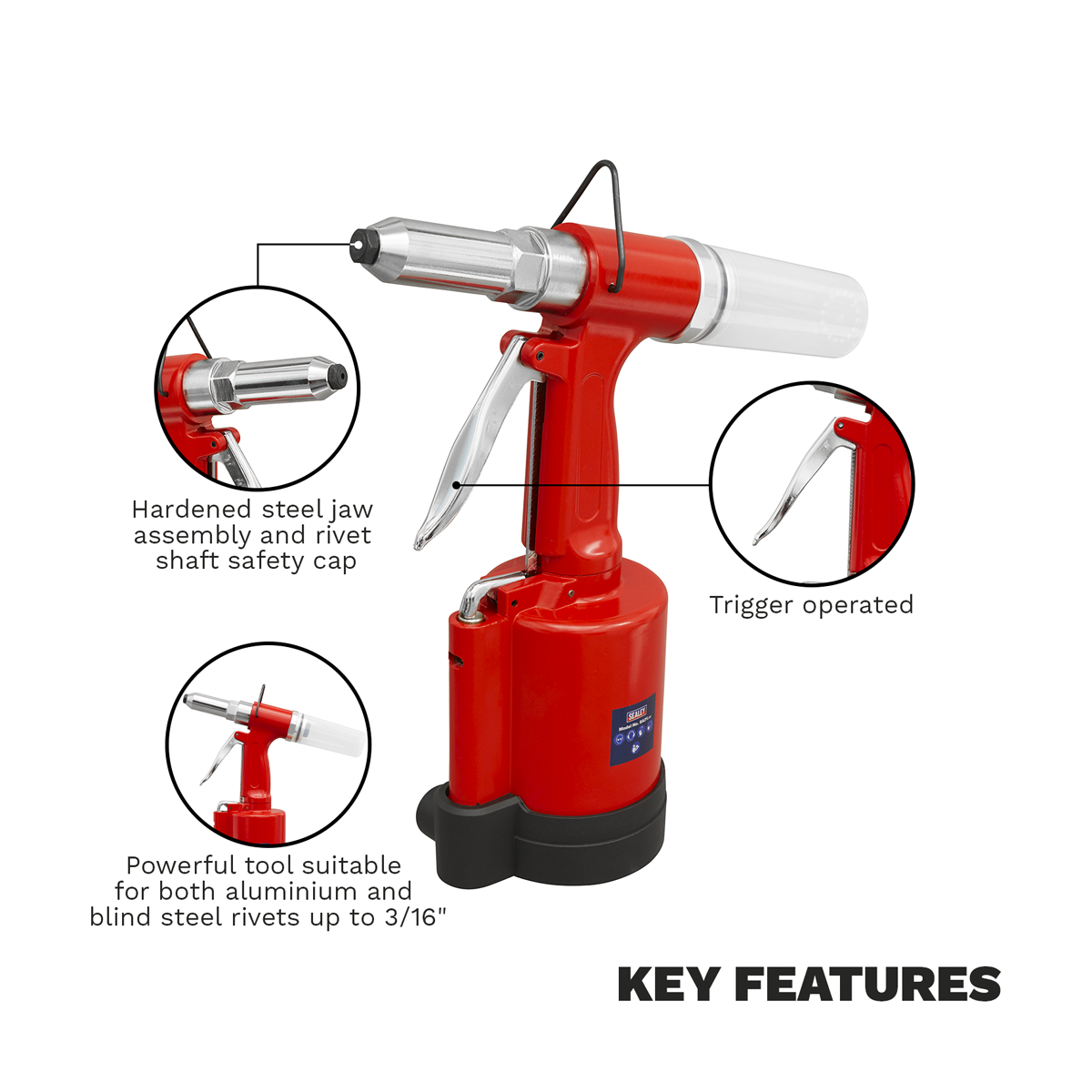 Sealey SA31 Air/Hydraulic Riveter - additional view 4
