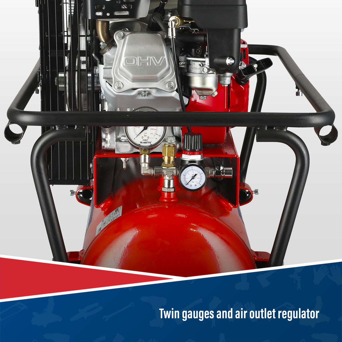 Sealey SA5055 50L Belt Drive Air Compressor with Petrol Engine 5.5hp - additional view 11