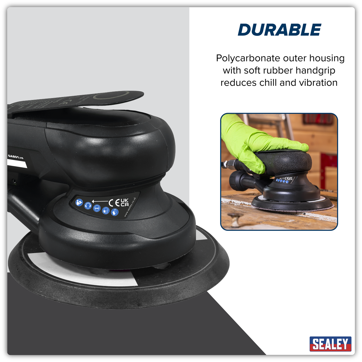 Sealey SA801 Air Palm Orbital Sander Ø150mm Dust-Free - additional view 10