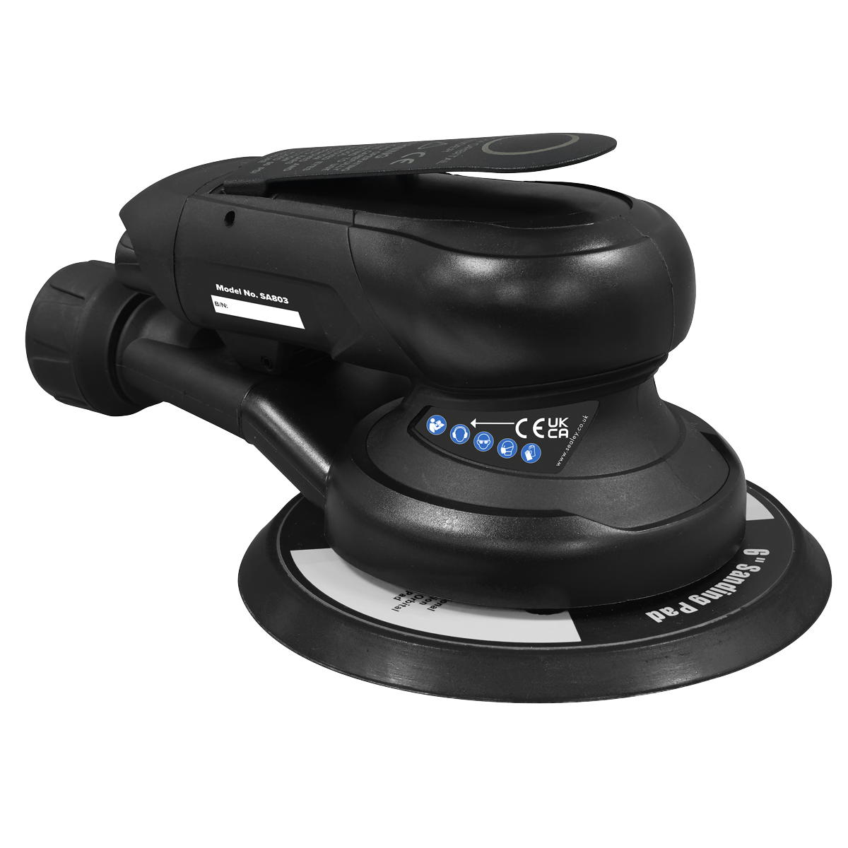 Sealey SA803 Air Palm Orbital Sander Ø150mm Dust-Free - additional view 2