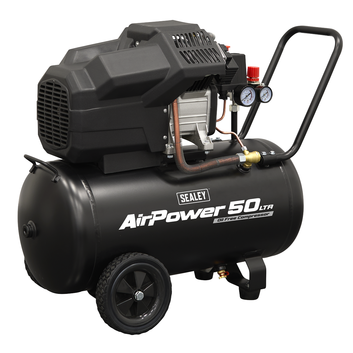 Sealey SAC5002 50L Oil Free V-Twin Direct Drive Air Compressor 3hp - additional view 2