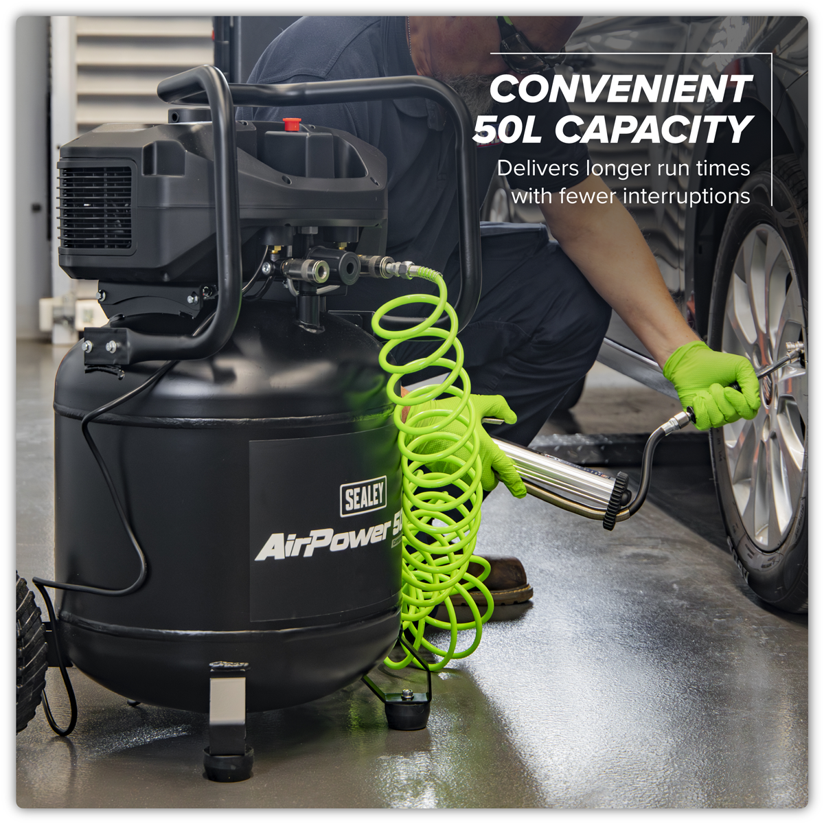 Sealey SAC50V 50L Oil Free Belt Drive Vertical Compressor 2hp - additional view 10